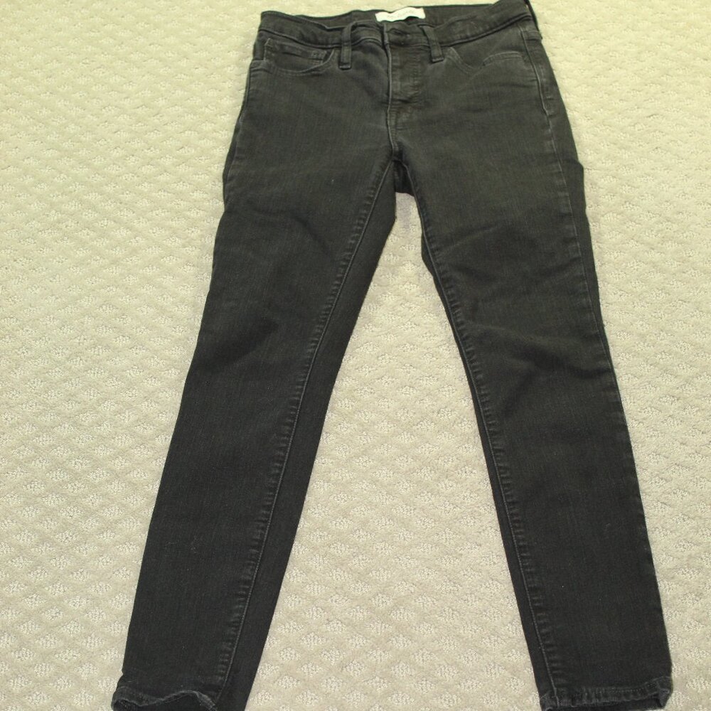 Madewell Roadtripper Skinny Jeans Womens 25 Faded Black Stretch Denim